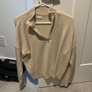 Worn once tan quarter zip sweater M/L